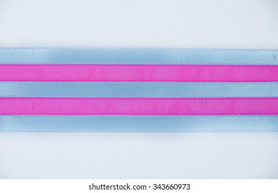 Blue And Pink Ribbon Texture Background