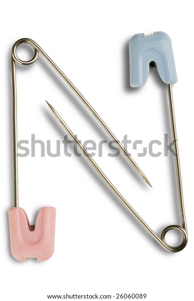 pink and blue safety pins