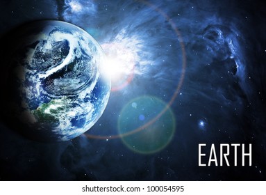 blue planet in beautiful space Elements of this image furnished by NASA