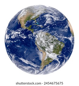 Blue planet earth isolated on transparent background, PNG File. Elements of this image furnished by NASA