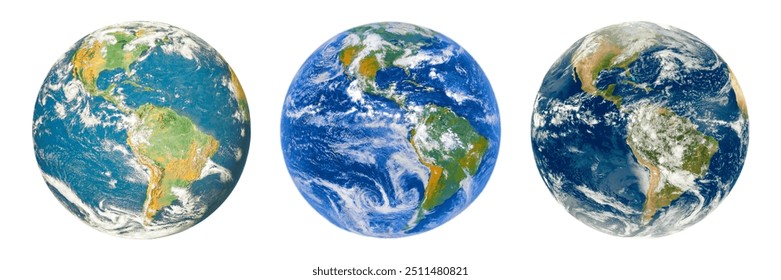 Blue planet earth isolated on white background, clipping path. Elements of this image furnished by NASA