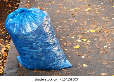 blue garbage bags