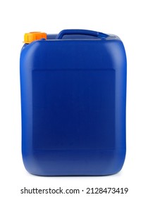 Blue Plastic Canister Close-up Isolate