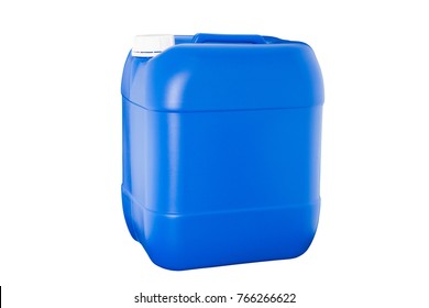 Blue plastic container isolated on white background (with clipping work path)