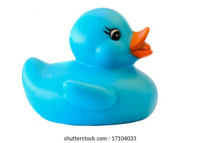 Blue Plastic Duck Over White Background Stock Photo 17104033 | Shutterstock