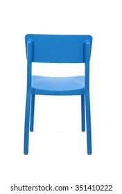 Blue Plastic Outdoor Chair, Back View