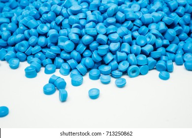 Blue Plastic Pellets. Colorant For Plastics.