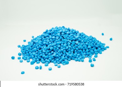 Blue Plastic Pellets. Colorant For Plastics.