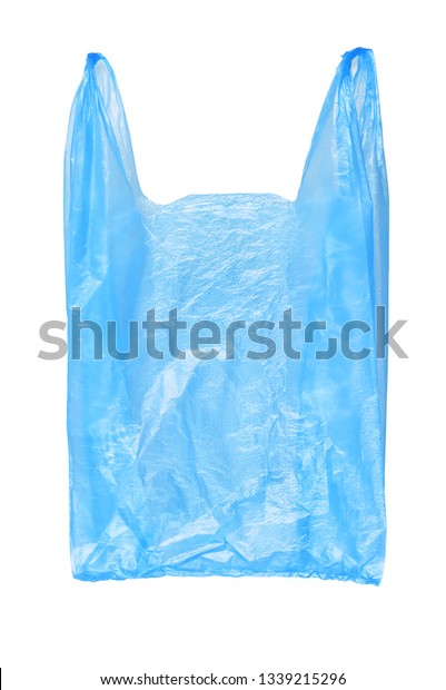 Blue Plastic Shopping Grocery Bag Isolated Stock Photo (Edit Now ...