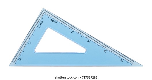 Blue Plastic Triangle Isolated On White Stock Photo 717519292 ...