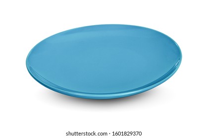 Blue Plate Isolated On White Background