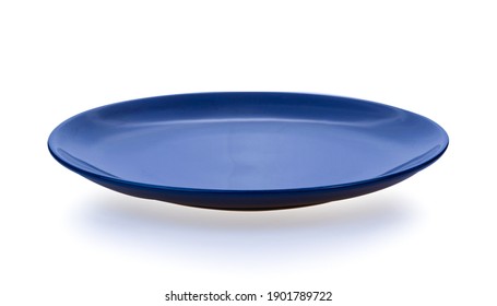 Blue Plate Isolated On White Background