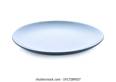 Blue Plate Isolated On White Background