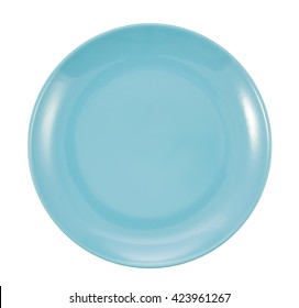 Blue Plate Isolated On White Background