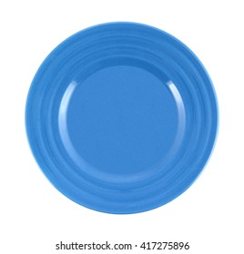 Blue Plate Isolated, Top View