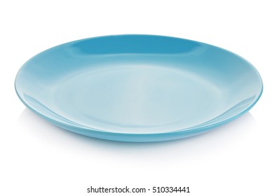 Blue Plate On White Background