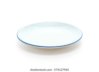 Blue Plate On White Background