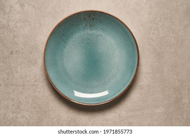 Blue Plate Overhead On Background