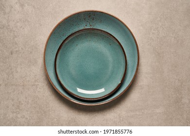 Blue Plate Overhead On Background