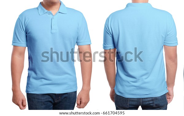 Blue Polo Tshirt Mock Front Back Stock Photo 661704595 | Shutterstock