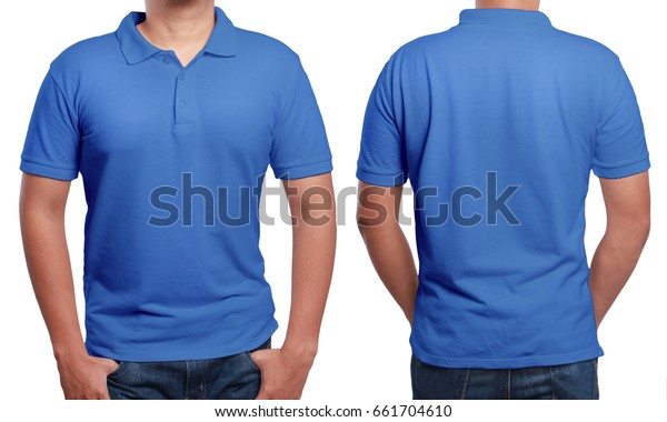 Download Blue Polo Tshirt Mock Front Back Stock Photo (Edit Now ...