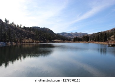 Blue pond reflection