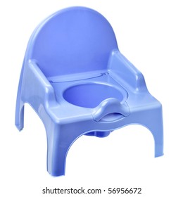 Blue Potty Isolated Over The White Background