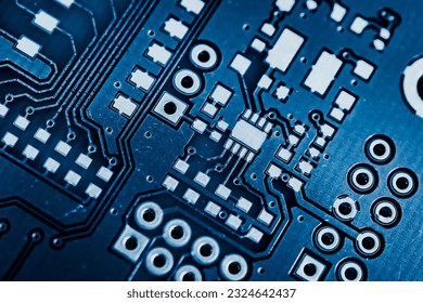 blue printed circuit board with gold plating