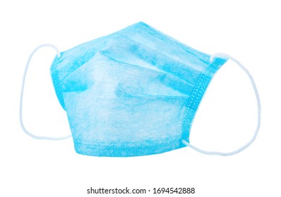Blue protective medical mask isolated on a white background - Shutterstock ID 1694542888
