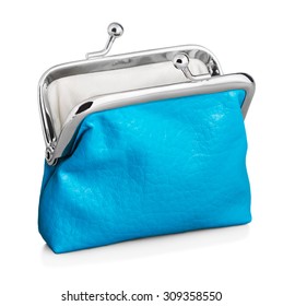 Blue Purse Isolated On White Background