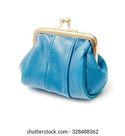 Blue Purse On A White Background