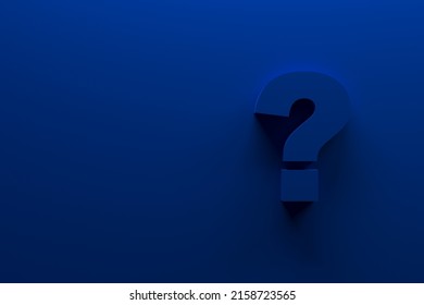 Blue Question mark sign banner 3d render