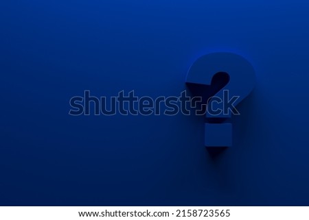 Blue Question mark sign banner 3d render