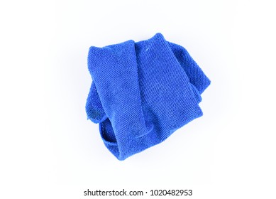 Blue rag on white background or isolated