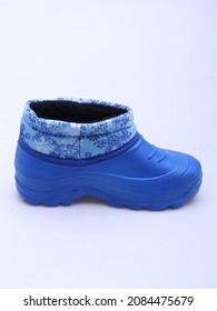 Blue Rain Boots With Snowflake Print Lining