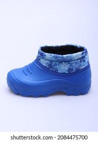 Blue Rain Boots With Snowflake Print Lining