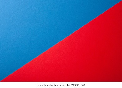 Blue and red color of paper background, texture, copy space, diagonal.