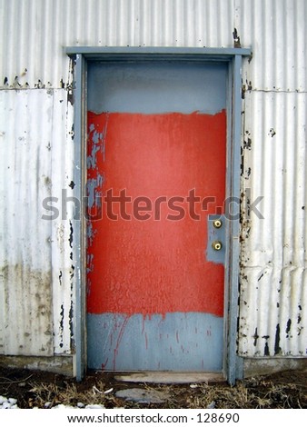 blue and red door