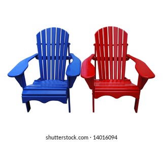 Blue And Red Muskoka Chairs