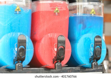 Blue And Red Slush Puppy Ice Drink Containers