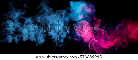 blue and red smoke on black background