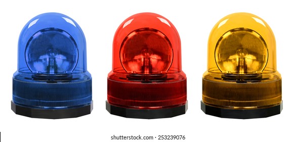 Blue Red Yellow Emergency Lights