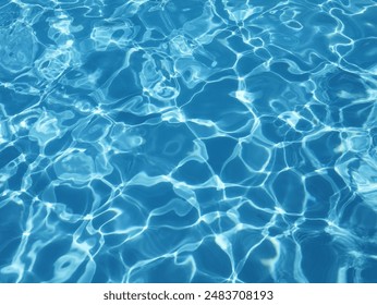 Blue reflective water in a swimming pool. Background. Top view. - Powered by Shutterstock