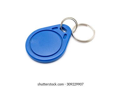 Blue RFID Keychain Tag.