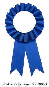 A Blue Ribbon Is A Symbol For Success And First Prize.