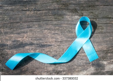 Blue Ribbon Symbolic Of Prostate Cancer Awareness Campaign And Men's Health In November  