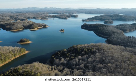 Blue Ridge Lake in Georgia aerial shot.