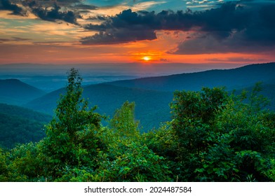 Blue Ridge Mountain Sunset, Shenandoah National Park, Virginia, USA