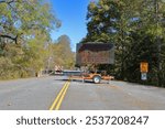 Blue Ridge Parkway closed at The Great Smoky Mountains national park entrance due to storm damage from Hurricane Helene,