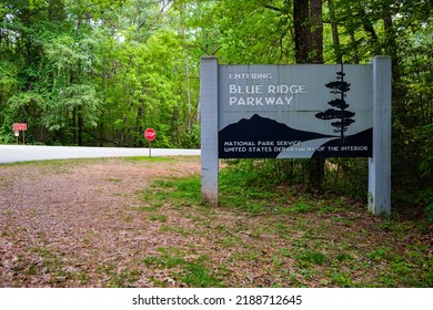 Blue Ridge Parkway Entrance Sign In North Carolina